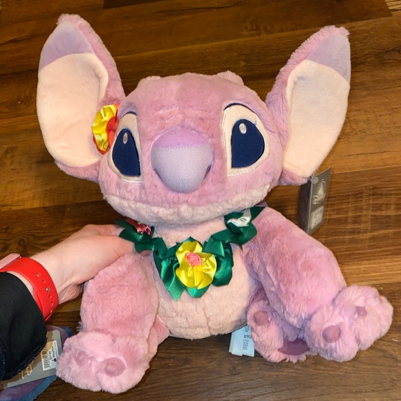 Disney Store Lilo & Stitch Hawaiian Angel & Stitch 14” Plush Dolls set of 2! NWT - Picture 4 of 9